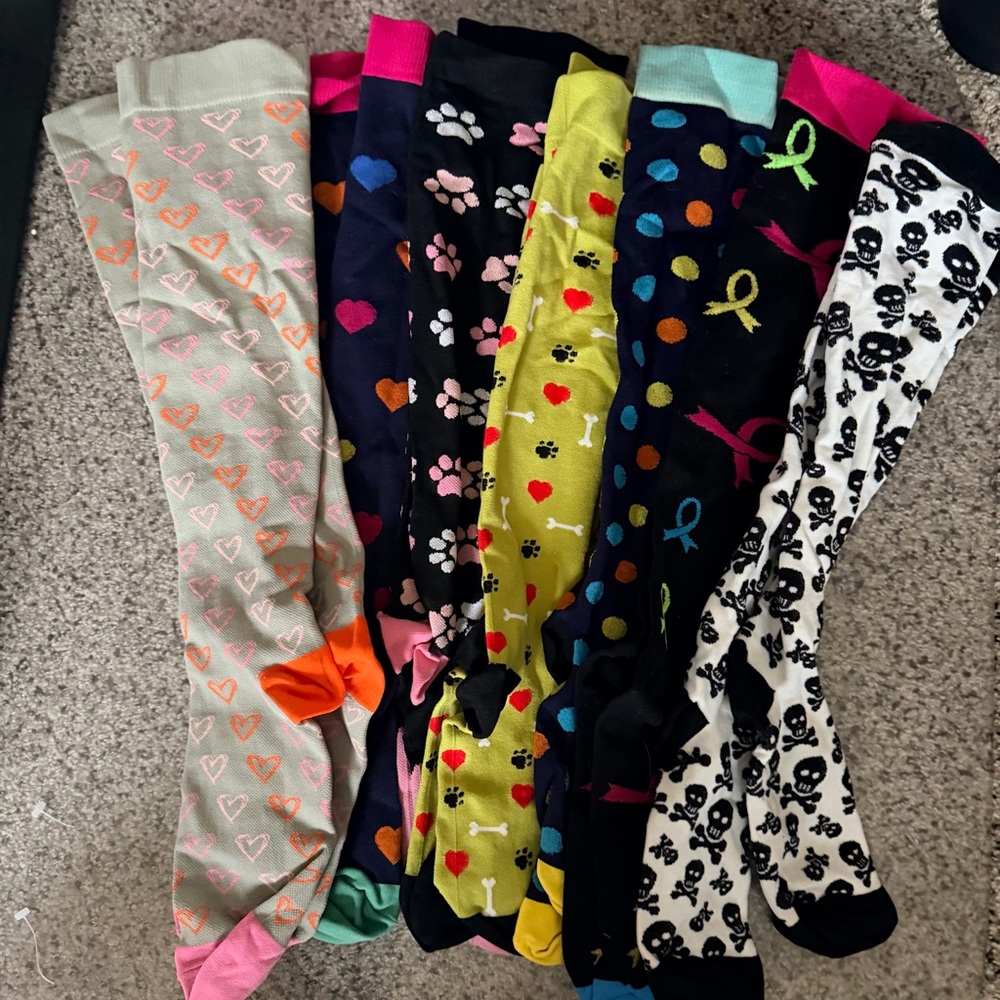 NWOT Colorful Patterned Compression Socks Set - image 1